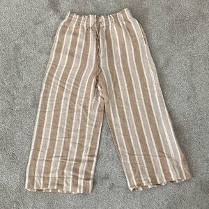 Linen wide leg crop pants